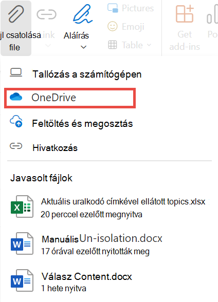 Tallózás a OneDrive-on az Új Outlookhoz