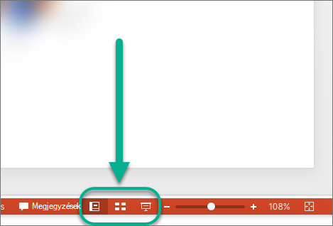 View buttons at the bottom of the PowerPoint window