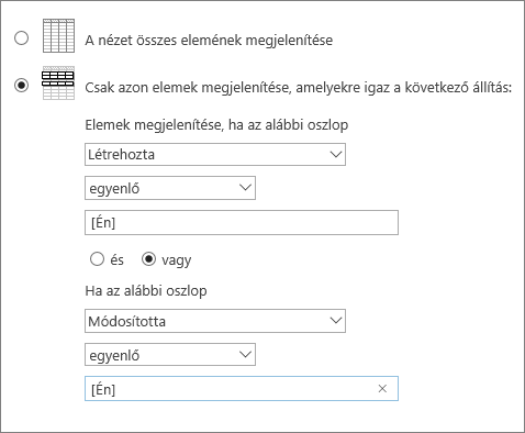 Az [Én] címkét használó szűrők