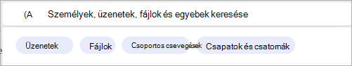 Képernyőkép egy adott személyhez kapcsolódó keresési szűrőkről.