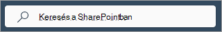 Képernyőkép a SharePoint-keresés mezőről minden lapon.