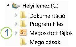 Megosztott mappa ikonja a Windows Intézőben
