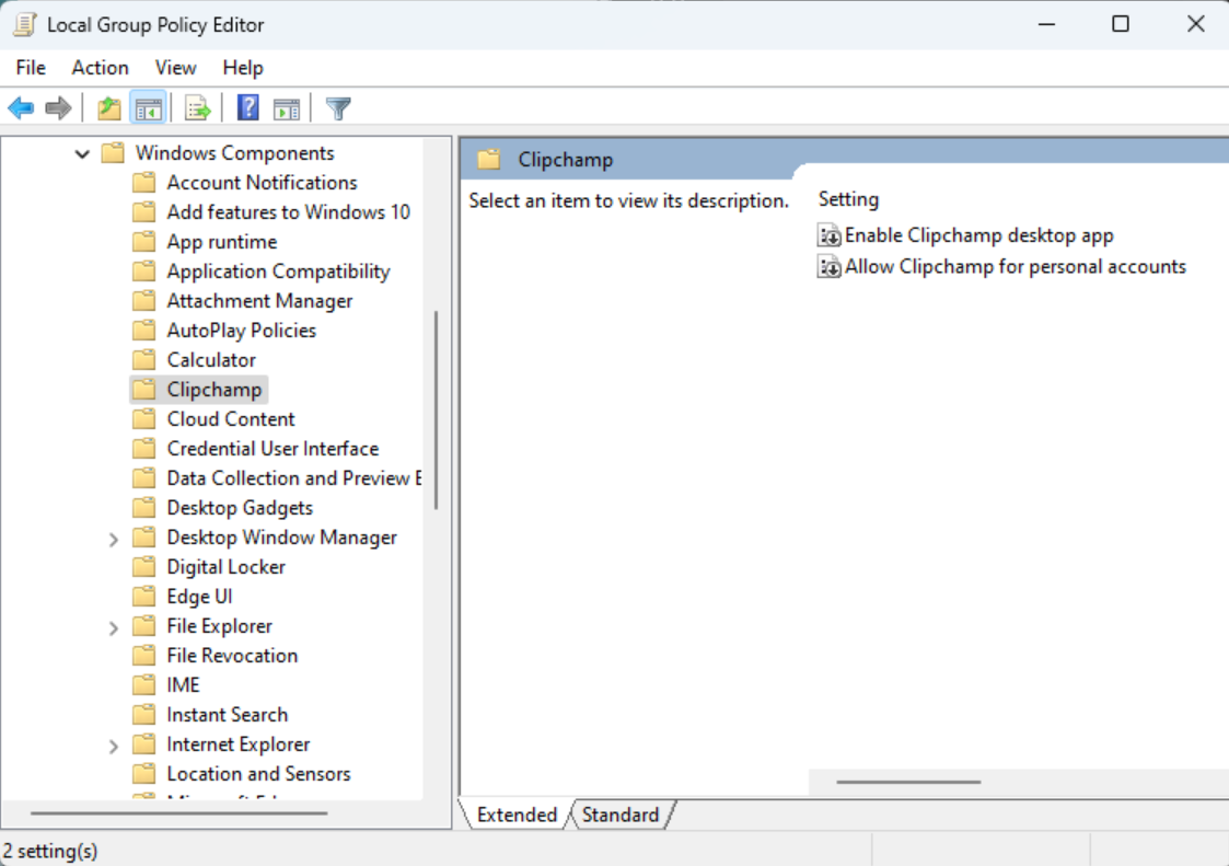 A Microsoft 365 rendszergazdái a Clipchamp Windows-alkalmazáshoz való hozzáférést Intune