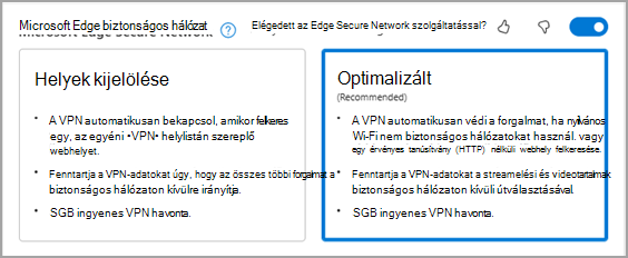 Engedélyezze a Microsoft Edge biztonságos hálózat az Edge beállításai között.