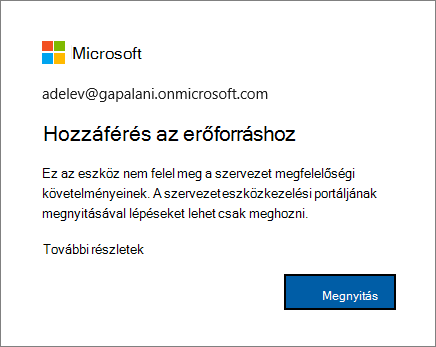 A hibaüzenet akkor jelenik meg, amikor be van jelentkezve a Microsoft Edge böngészőbe.