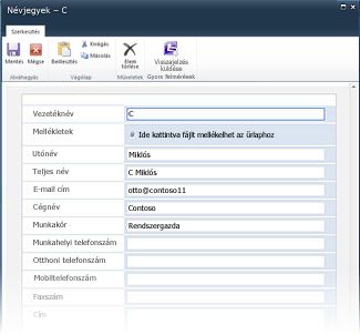 InfoPath-listaűrlapok a SharePoint szolgáltatáshoz