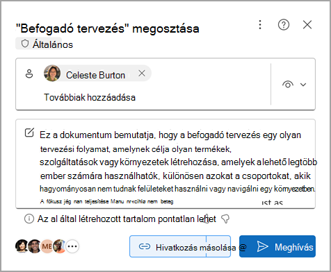 Word dokumentum megosztása a Microsoft Word webes microsoftos Word a Copilot által létrehozott összegzéssel.