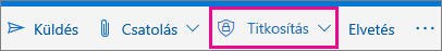 Outlook.com menüszalag a kiemelt Titkosítás gombbal