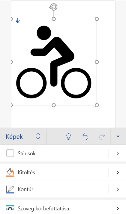 Kijelölt SVG-kép, amelyen a menüszalag Ábrák lapja látható