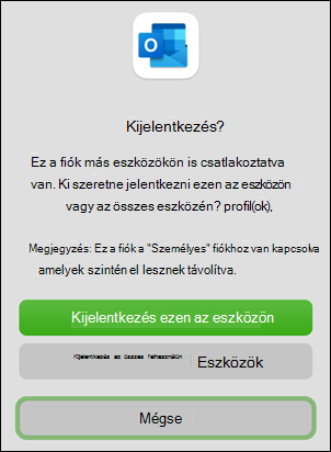 Kijelentkezés eszközbeállítás a Mac Outlookban