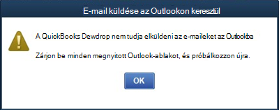 A Quickbooks asztali verziója nem tud e-maileket küldeni az Outlookban hiba
