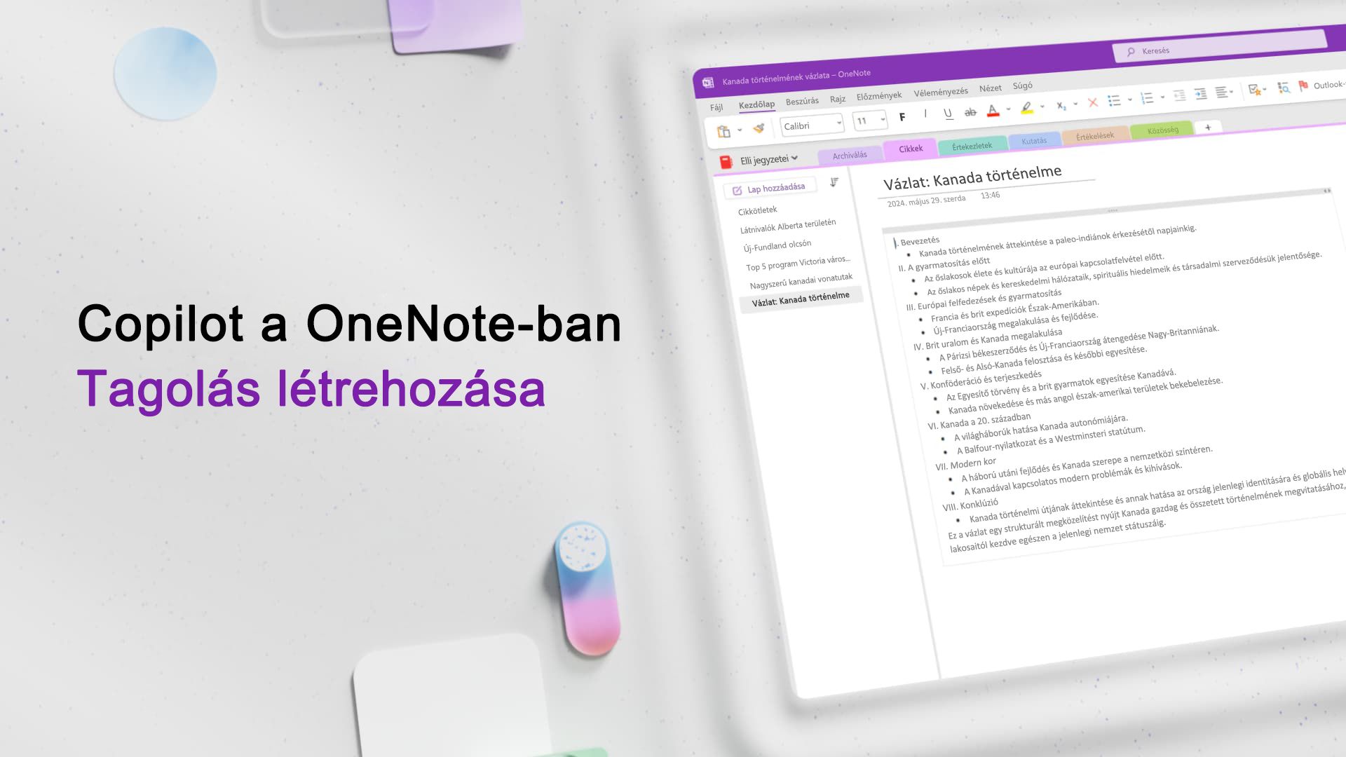 Videó: Vázlat létrehozása Copilottal a OneNote-ban