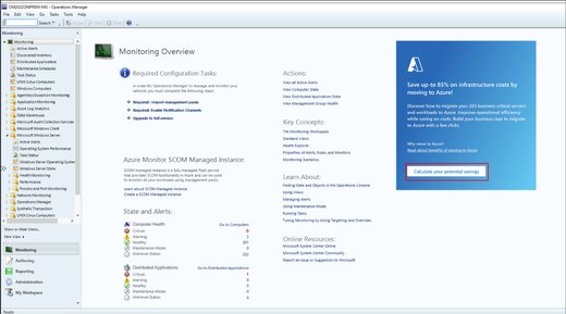 Monitorozás áttekintése – A lehetséges megtakarítások kiszámítása képernyőkép