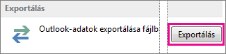 Az Outlook speciális beállításai – Exportálás