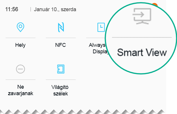 A Gyorsbeállítások panelen keresse meg a Smart View elemet, és nyissa meg az appot.