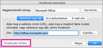 Office for Mac remove hyperlink