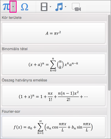 Beépített egyenletek