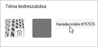Szín szerkesztése hexadecimális értékként képernyőkép