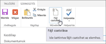 Mellékletek hozzáadásához kattintson az elemre