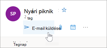 Képernyőkép az E-mail-cím küldése gombról