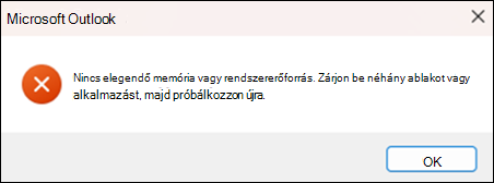 Memóriahiba az Outlookban