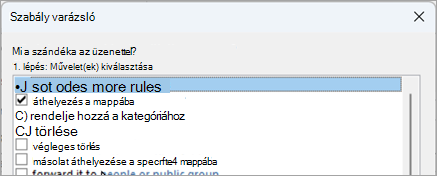 A további szabályok feldolgozásának leállításához jelölje be a jelölőnégyzetet.