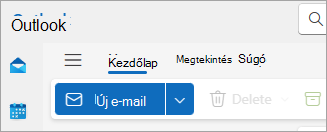 Képernyőkép az új Outlook menüszalagról