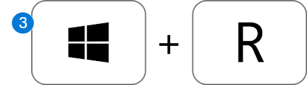 A Windows billentyűt és az R betűt ábrázoló ikon