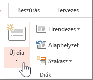 Új dia gomb