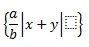 A képen egy szögletes zárójelekkel és elválasztókkal ellátott beépített egyenlet látható.