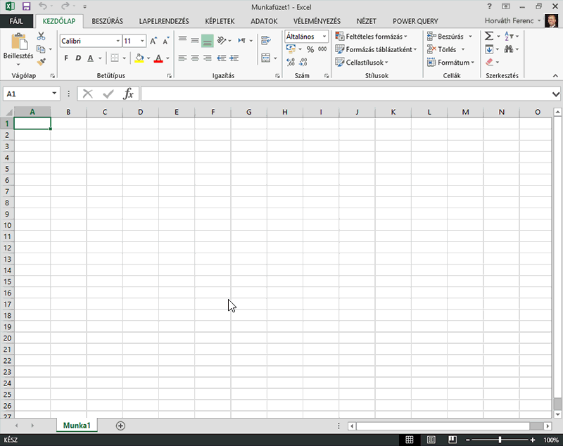 A lekérdezésszerkesztő megjelenítése az Excelben