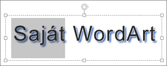WordArt-elem, rajta a szöveg egy része kijelölve