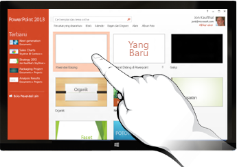 PowerPoint pada perangkat sentuh
