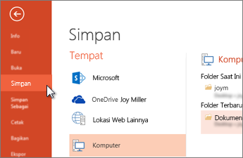 Menyimpan presentasi Anda