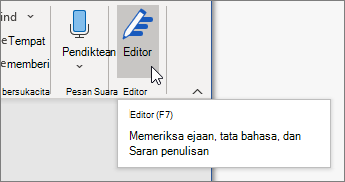 Pilih Editor pada tab Beranda atau tekan F7 untuk membuka panel Editor.