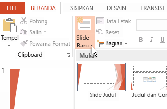 Menyisipkan slide baru