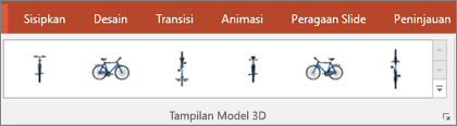 Galeri Tampilan Model 3D memberikan beberapa prasetel yang berguna untuk mengatur tampilan gambar 3D Anda