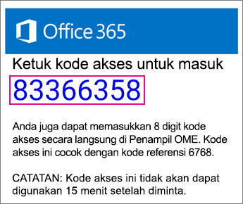 Email kode akses OME Viewer