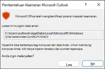 Outlook memblokir file .ics
