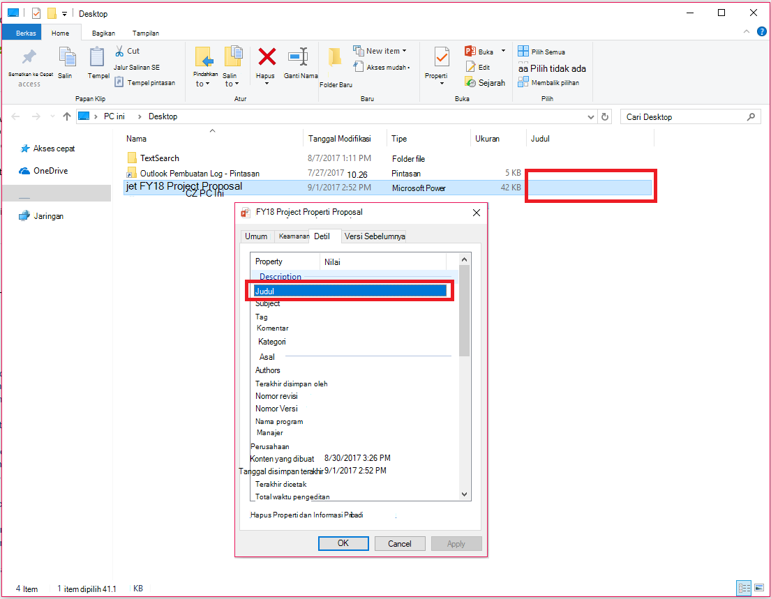 Properti Dokumen Office di File Explorer Windows
