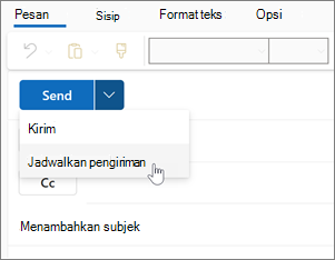 Menggunakan Jadwalkan Kirim di Outlook untuk Windows yang baru