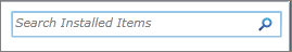 Kotak pencarian Cari Item Terinstal SharePoint 2010