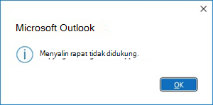 Menyalin kesalahan rapat di Outlook