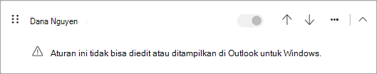 Beberapa tipe aturan pihak klien yang dimigrasikan dari Outlook klasik tidak dapat diedit atau ditampilkan di Outlook baru.