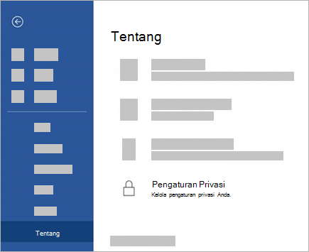 Cuplikan layar tombol Pengaturan Privasi