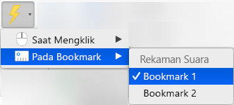 Memicu animasi agar memutar pada bookmark