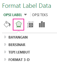 Tab Efek pada panel Format Label Data