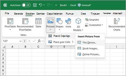 Menyisipkan Gambar dalam sel di Cuplikan layar Excel satu versi two.jpg