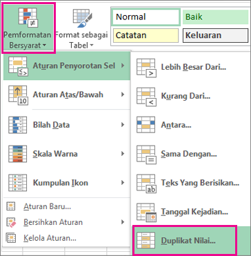 Memfilter untuk mendapatkan nilai unik atau menghapus nilai duplikat ...