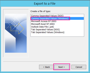 how to export contacts from outlook 365